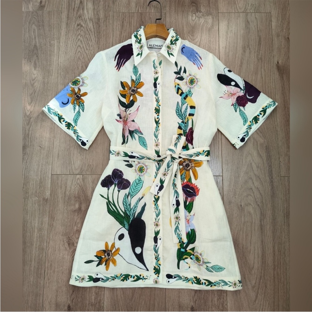 Alemais Meagan floral-print linen minidress